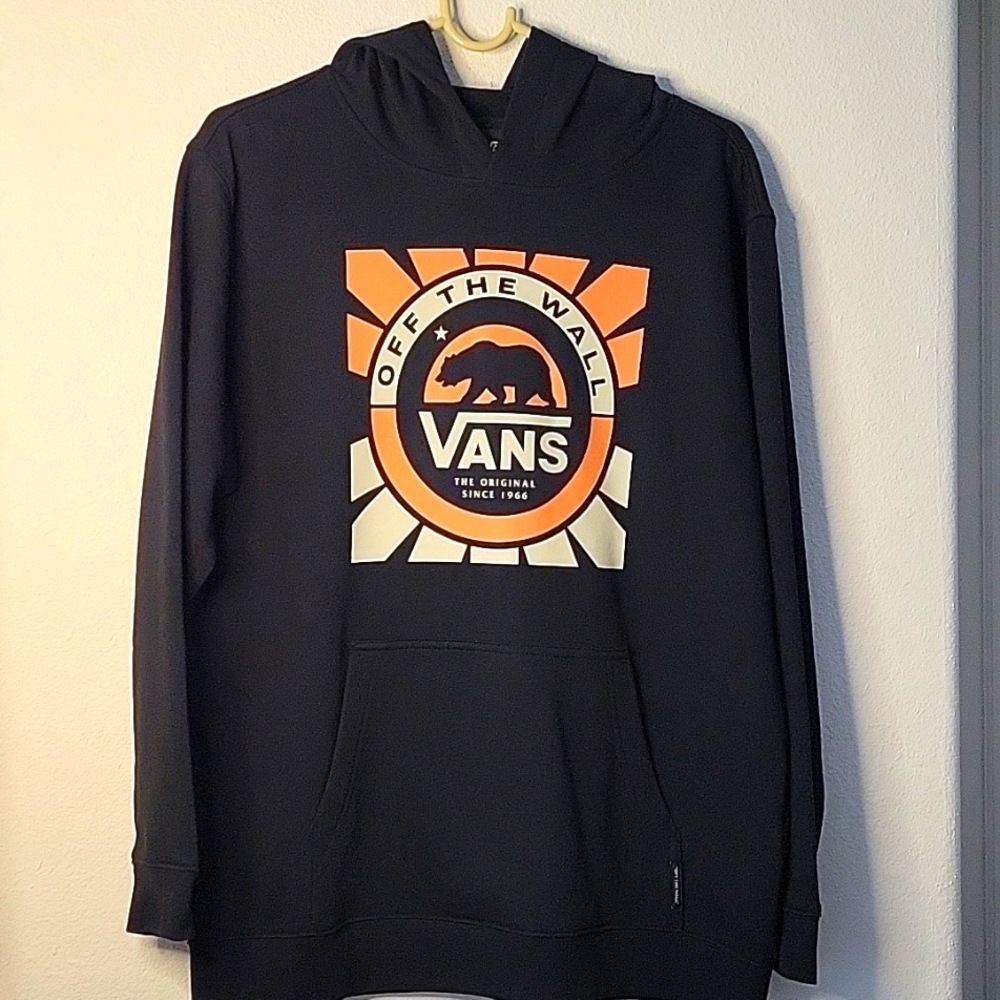 VANS Boys Graphic Hoodie, Sweatshirt, XL, Black, New With Tags